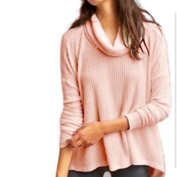 Anthropologie Maeve Ribbed Pink Turtleneck Top - Picture 10 of 10